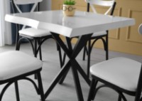 Masă pentru bucătărie Trendy Sapphire 1461 White/Black 80x75x80cm GTR001638 imaginea #2 — magazin online Desire.md