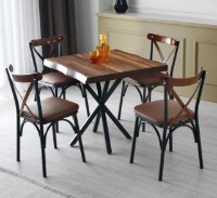 Masă pentru bucătărie Trendy Sapphire 1462 Walnut/Black 80x75x80cm GTR001639