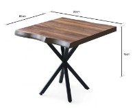 Masă pentru bucătărie Trendy Sapphire 1462 Walnut/Black 80x75x80cm GTR001639 imaginea #3 — magazin online Desire.md