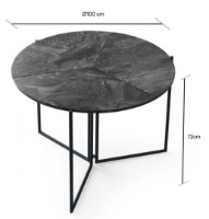 Masă pentru bucătărie Trendy Yaprak 1202 Black Marble/Black 100x72x100cm GTR001636 imaginea #4 — magazin online Desire.md