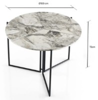 Masă pentru bucătărie Trendy Yaprak 1203 White Marble/Black 100x72x100cm GTR001637 imaginea #3 — magazin online Desire.md