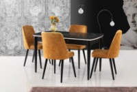 Masă pentru bucătărie Trendy Vega 1132 Black Marble/White 130x75x80cm GTR001599