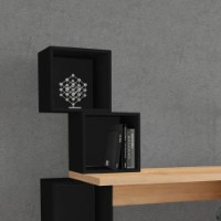 Masa de birou Showdeko Balance Sapphire Oak/Silky Black (M.MS.10962.11) imaginea #2 — magazin online Desire.md