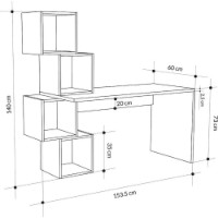 Masa de birou Showdeko Balance Sapphire Oak/Silky Black (M.MS.10962.11) imaginea #3 — magazin online Desire.md
