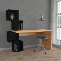 Masa de birou Showdeko Balance Sapphire Oak/Silky Black (M.MS.10962.11)