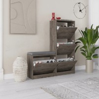 Rafturi pentru pantofi Showdeko Dude Bench&Shoe Cabinet Dark Coffee imaginea #4 — magazin online Desire.md
