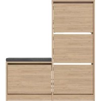 Rafturi pentru pantofi Showdeko Dude Bench&Shoe Cabinet Sapphire Oak