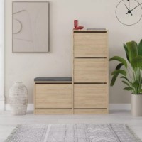 Rafturi pentru pantofi Showdeko Dude Bench&Shoe Cabinet Sapphire Oak imaginea #3 — magazin online Desire.md