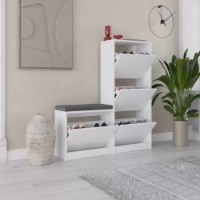 Rafturi pentru pantofi Showdeko Dude Bench&Shoe Cabinet White imaginea #3 — magazin online Desire.md