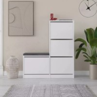 Rafturi pentru pantofi Showdeko Dude Bench&Shoe Cabinet White imaginea #4 — magazin online Desire.md