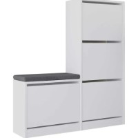 Rafturi pentru pantofi Showdeko Dude Bench&Shoe Cabinet White imaginea #5 — magazin online Desire.md