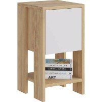 Прикроватная тумба Showdeko Ema Oak Sonoma/White (M.KO.14163.7) фото №2 — интернет-магазин Desire.md