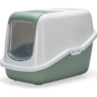 Litieră acoperită pentru pisici Beeztees Nestor Green/White (400567)