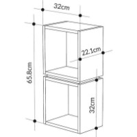 Etajeră Showdeko Lofty 2 Boxes Sapphire Oak/White (M.KT.02.24829.2) imaginea #3 — magazin online Desire.md