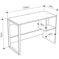 Masa de birou Showdeko Model 4 50x75x110 Sapphire Oak/Black (M.MS.24816.3) imaginea #4 — magazin online Desire.md