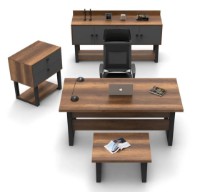 Set mobilier birou Trendy MN09-BA Walnut/Anthracit/Black GTR001894