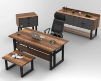Set mobilier birou Trendy MN09-BA Walnut/Anthracit/Black GTR001894 imaginea #5 — magazin online Desire.md