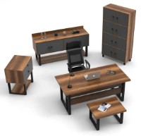 Set mobilier birou Trendy MN11-BA Walnut/Anthracit/Black GTR001902 imaginea #2 — magazin online Desire.md