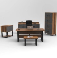 Set mobilier birou Trendy MN11-BA Walnut/Anthracit/Black GTR001902 imaginea #4 — magazin online Desire.md