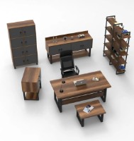 Set mobilier birou Trendy MN12-BA Walnut/Anthracit/Black GTR001903 imaginea #4 — magazin online Desire.md