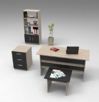 Set mobilier birou Trendy VO11-OB Oak/Black GTR001873