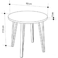 Masă pentru bucătărie Showdeko Xana D90x77.5 Sepet/Black (M.Y.24883.2) imaginea #3 — magazin online Desire.md