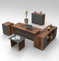 Set mobilier birou Trendy VO16-BA Walnut/Anthracit GTR001889