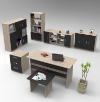 Set mobilier birou Trendy VO18-OB Oak/Black GTR001899