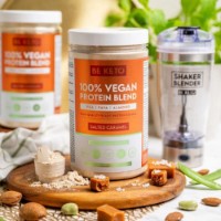 Proteină Be Keto 100% Vegan Protein Blend Salted Caramel 500g imaginea #2 — magazin online Desire.md