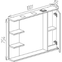 Dulap cu oglindă Bayro Positano 1000x750 R (123977) imaginea #2 — magazin online Desire.md