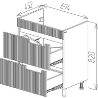 Шкаф под умывальник Bayro Positano Argo 700 (123971) фото №2 — интернет-магазин Desire.md