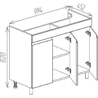 Dulap pentru lavoar Bayro Studio Duo Argo 1000 (123983) imaginea #4 — magazin online Desire.md