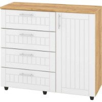 Comodă Пехотин K-4+1 Дуб Тахо/Белый