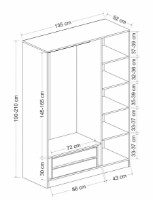 Dulap Trendy Kale 2289 Oak 135x210x52cm GTR004863 imaginea #3 — magazin online Desire.md