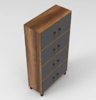 Шкаф Trendy MN06-BA Walnut/Anthracit 96x179x40cm GTR006705 фото №3 — интернет-магазин Desire.md