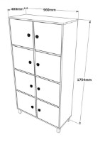 Шкаф Trendy MN06-BA Walnut/Anthracit 96x179x40cm GTR006705 фото №4 — интернет-магазин Desire.md