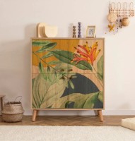 Dulap Trendy Multilux Saka Sonoma/Green/Yellow 95x111x36cm GTR005639