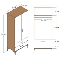 Dulap Trendy Kumsal T Walnut/White 201.4x47.5x80cm GTR001726 imaginea #4 — magazin online Desire.md