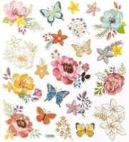 Autocolante DPCraft Flowers And Butterflies 21pcs (DPNK-045) imaginea #2 — magazin online Desire.md