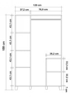 Шкаф Trendy Leva Hedera Form Pine Atlantic 120x189x48cm GTR005851 фото №4 — интернет-магазин Desire.md