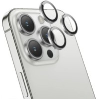 Sticlă de protecție pentru camera telefonului Hoco Crystal Clear HD 3D Metal Frame Lens Glass iP17 Pro/Pro Max V14 Space Gray