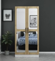 Dulap Trendy Kale Mirror 210 White/Walnut 90x210x52cm GTR004848