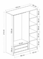 Шкаф Trendy Kale Mebran 210 White 210x135x52cm GTR001816 фото №4 — интернет-магазин Desire.md