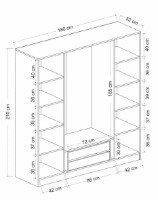 Шкаф Trendy Kale Plus 7818 Dore/Black 180x210x52cm GTR004904 фото №5 — интернет-магазин Desire.md