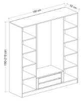 Dulap Trendy Kale 7628 Dore 180x210x52cm GTR004698 imaginea #4 — magazin online Desire.md