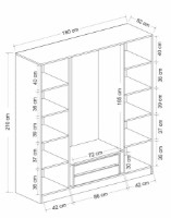 Dulap Trendy Kale 7648 Dore/Black 180x210x52cm GTR004710 imaginea #4 — magazin online Desire.md