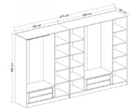 Шкаф Trendy Kale Mebran 8396 White 315x190x52cm GTR001832 фото №7 — интернет-магазин Desire.md