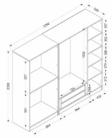 Dulap Trendy Kale Plus 7811 White/Black 225x210x52cm GTR004899 imaginea #6 — magazin online Desire.md