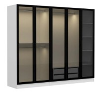 Dulap Trendy Kale 6636 White/Black 225x210x52cm GTR004632 imaginea #3 — magazin online Desire.md