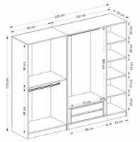 Шкаф Trendy Kale 7649 Dore/Black 225x210x52cm GTR004711 фото №4 — интернет-магазин Desire.md